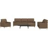 Sofa Sofos komplektas su pagalvėmis/pakoja, 4 dalių, juoda, audinys