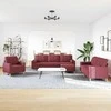 Sofa Sofos komplektas su pagalvėmis/pakoja, 4 dalių, vyno raudona