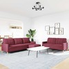 Sofa Sofos komplektas su pakoja, 3 dalių, vyno, audinys
