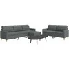 Sofa Sofos komplektas su pakoja, 3 dalių, pilkas, audinys