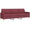 Sofa Sofos komplektas su pakoja, 4 dalių, vyno, audinys