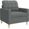 Sofa Sofos komplektas su pakoja, 4 dalių, pilkas, audinys