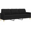 Sofa Sofos komplektas su pakoja, 4 dalių, juodas, audinys