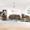 Sofa Sofos komplektas su pakoja, 4 dalių, rudas, audinys
