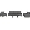 Sofa Sofos komplektas su pakoja, 4 dalių, pilkas, audinys