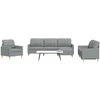 Sofa Sofos komplektas su pakoja, 4 dalių, pilkas, audinys