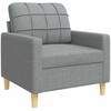 Sofa Sofos komplektas su pakoja, 4 dalių, pilkas, audinys