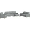 Sofa Sofos komplektas su pakoja, 4 dalių, pilkas, audinys