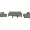 Sofa Sofos komplektas su pakoja, 4 dalių, taupe, audinys
