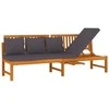 Sofa su pilkomis pagalvėlėmis, 200x60x75cm, akacijos masyvas