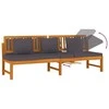 Sofa su pilkomis pagalvėlėmis, 200x60x75cm, akacijos masyvas