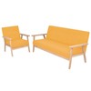 Sofa Sofos komplektas, 2 d., audinys, geltonas