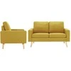 Sofa Sofos komplektas, 2 dalių, geltonas, audinys (288699+288709)
