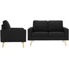 Sofa Sofos komplektas, 2 dalių, juodas, audinys (288702+288712)