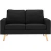 Sofa Sofos komplektas, 2 dalių, juodas, audinys (288702+288712)