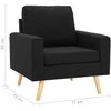 Sofa Sofos komplektas, 2 dalių, juodas, audinys (288702+288712)