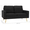 Sofa Sofos komplektas, 2 dalių, juodas, audinys (288702+288712)