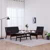 Sofa Sofos komplektas, 2 dalių, juodos spalvos, dirbtinė oda