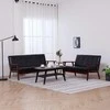 Sofa Sofos komplektas, 2 dalių, juodos spalvos, dirbtinė oda