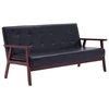 Sofa Sofos komplektas, 2 dalių, juodos spalvos, dirbtinė oda