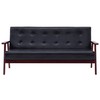 Sofa Sofos komplektas, 2 dalių, juodos spalvos, dirbtinė oda