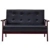 Sofa Sofos komplektas, 2 dalių, juodos spalvos, dirbtinė oda