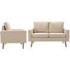Sofa Sofos komplektas, 2 dalių, kreminis, audinys (288696+288706)