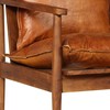 Sofa Sofos komplektas, 2 dalių, rudas, tikra oda ir akacijos masyvas
