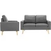 Sofa Sofos komplektas, 2 dalių, šviesiai pilkas, audinys