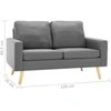 Sofa Sofos komplektas, 2 dalių, šviesiai pilkas, audinys