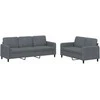 Sofa Sofos komplektas, 2 dalių, tamsiai pilkos spalvos, aksomas