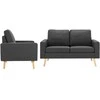 Sofa Sofos komplektas, 2 dalių, tamsiai pilkos spalvos, audinys