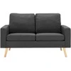 Sofa Sofos komplektas, 2 dalių, tamsiai pilkos spalvos, audinys