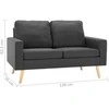 Sofa Sofos komplektas, 2 dalių, tamsiai pilkos spalvos, audinys