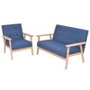 Sofa Sofos komplektas, 2d., audinys, mėlynas