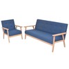 Sofa Sofos komplektas, 2d., audinys, mėlynas