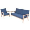 Sofa Sofos komplektas, 2d., audinys, mėlynas