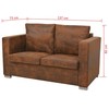 Sofa Sofos komplektas, 2d., dirbt. zomšos oda