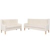Sofa Sofos komplektas, 2vnt., audinys, kreminė pilka