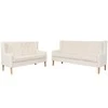 Sofa Sofos komplektas, 2vnt., audinys, kreminė pilka