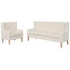 Sofa Sofos komplektas, 2vnt., audinys, kreminė balta