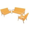 Sofa Sofos komplektas, 3 dalių, audinys, geltonos spalvos