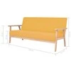Sofa Sofos komplektas, 3 dalių, geltonos spalvos, audinys