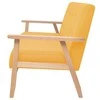 Sofa Sofos komplektas, 3 dalių, geltonos spalvos, audinys