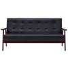 Sofa Sofos komplektas, 3 dalių, juodos spalvos, dirbtinė oda