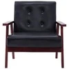 Sofa Sofos komplektas, 3 dalių, juodos spalvos, dirbtinė oda