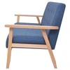 Sofa Sofos komplektas, 3 dalių, mėlynos spalvos, audinys