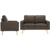 Sofa Sofos komplektas, 3 dalių, rudas, audinys (288695+288705)