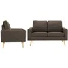 Sofa Sofos komplektas, 3 dalių, rudas, audinys (288695+288705)