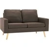 Sofa Sofos komplektas, 3 dalių, rudas, audinys (288695+288705)